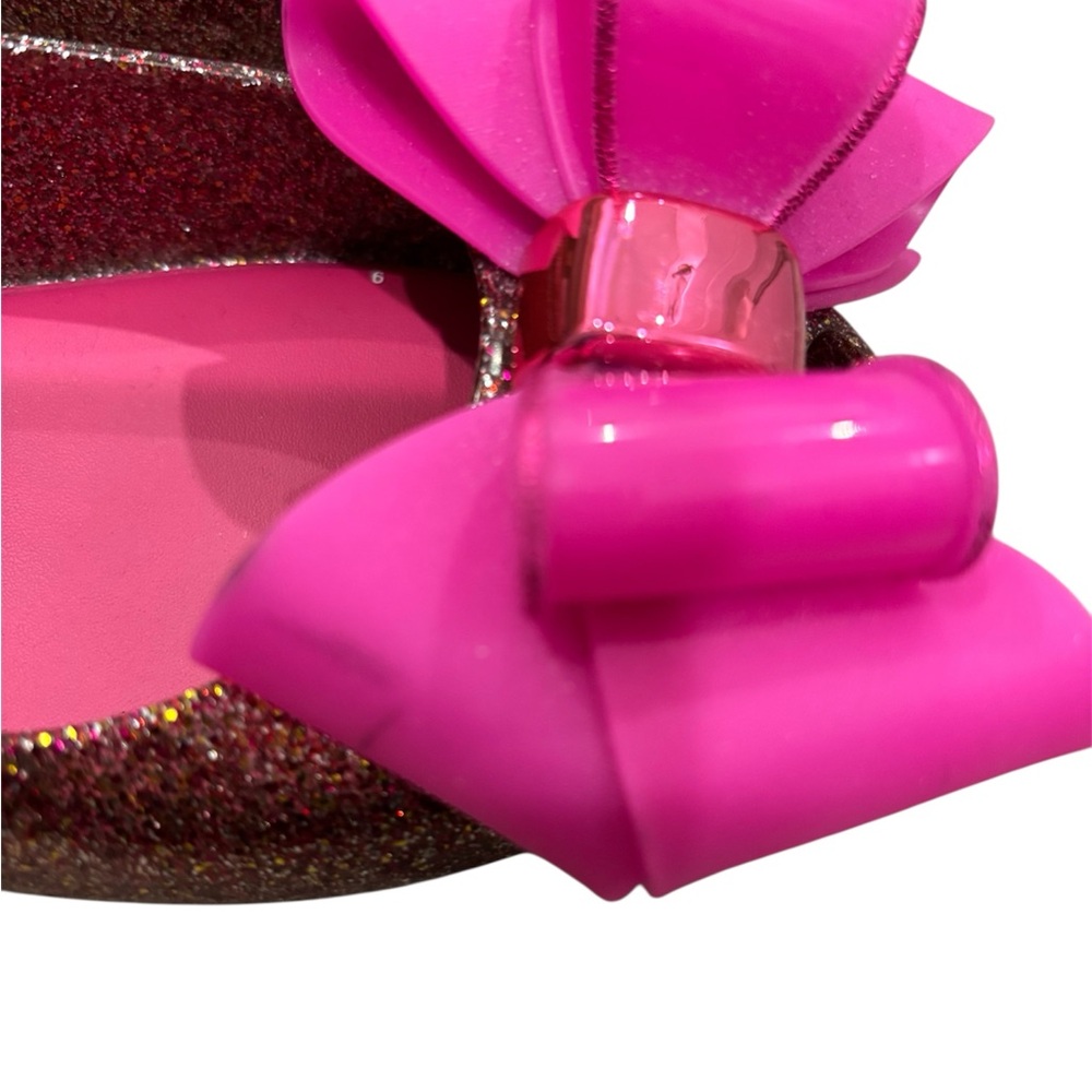Melissa Glitter Flats with Pink Bow - Picture 3 of 5